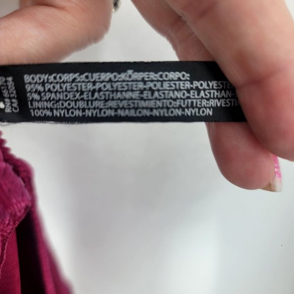 Out From Under Velvet Crop Top Corset Top Red Burgundy Women's Size Large - Picture 7 of 7